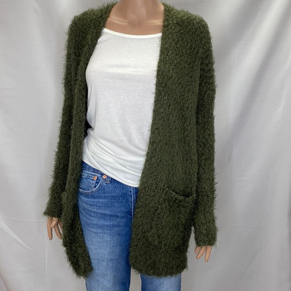 Altar'd State Sweaters - Altar’d State  Olive Green Eyelash Cardigan SZ S  Soft/Cozy/Comfy